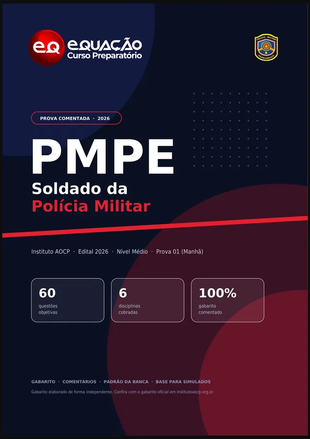 Capa do simulado PMPE — prévia do material