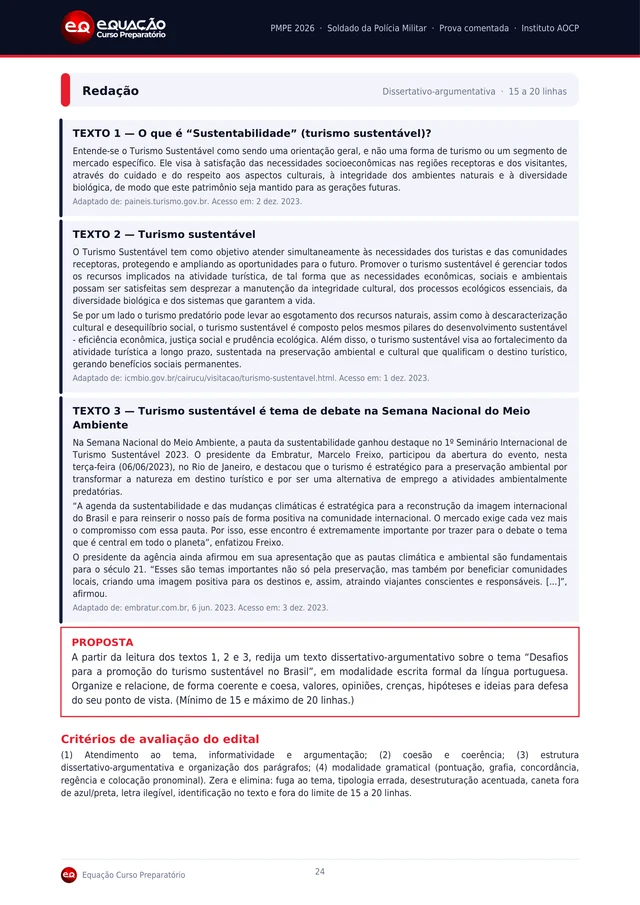 Página 24: Proposta de redação